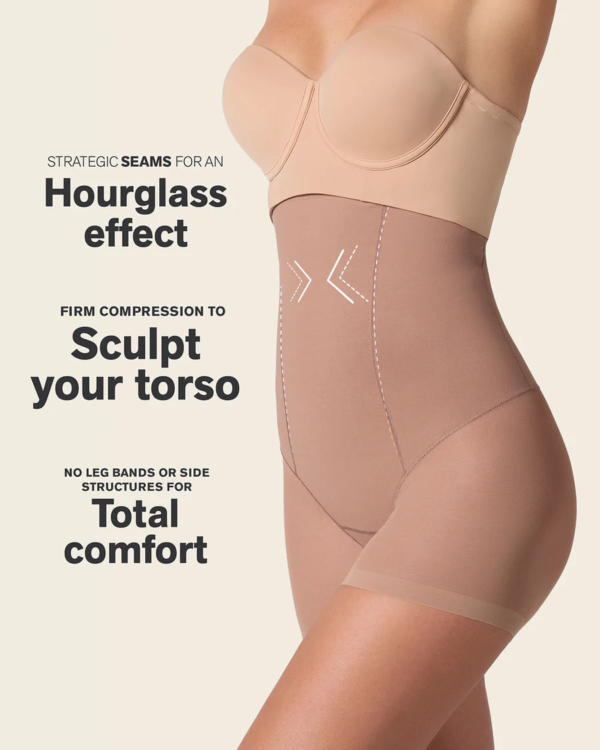 High-waist sculpting shaper shorts with invisible finish